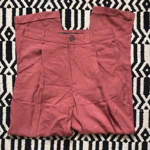 Zara Pleated Straight Leg Cropped Trouser with Cuffed Hem Size S